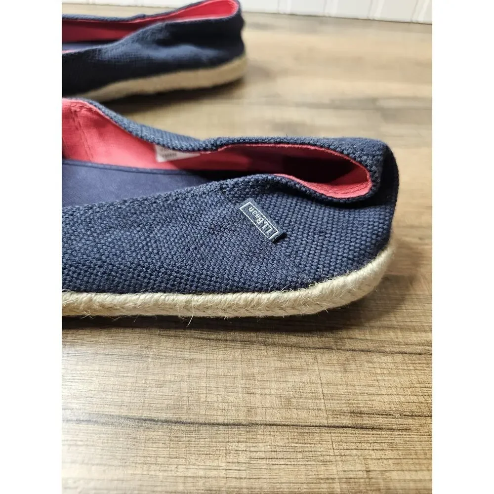 L.L Bean Women's‎ Espadrilles Blue Canvas Slip-on Flats Size 11 Hemp Rope New